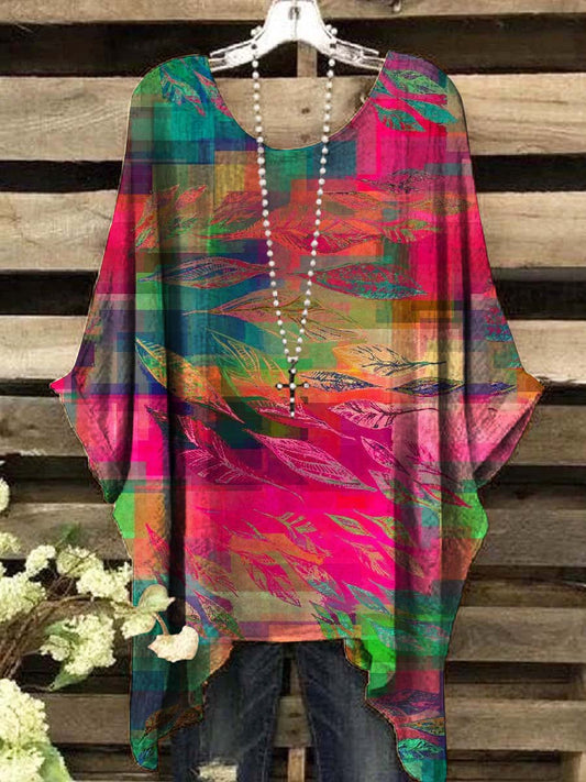Women's Abstract Colorful Printed Casual Top