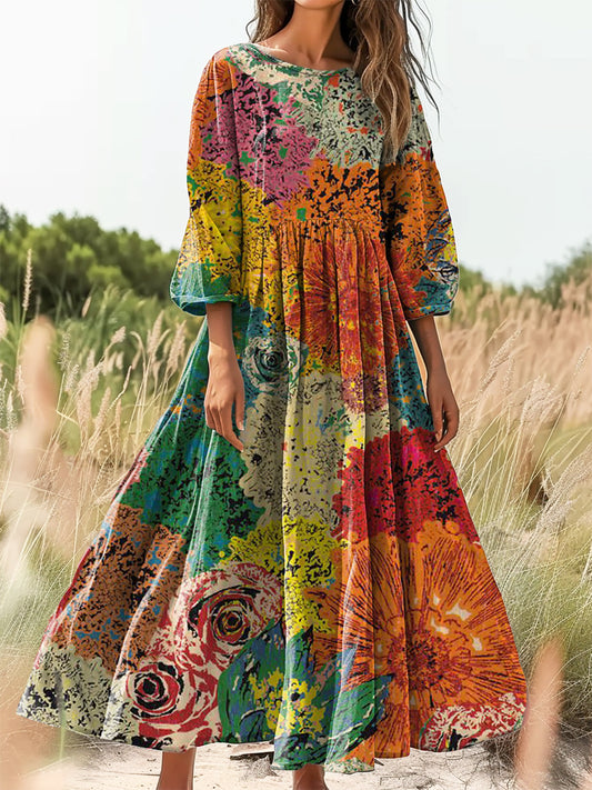Women's Art Painting Hippie Print Dress