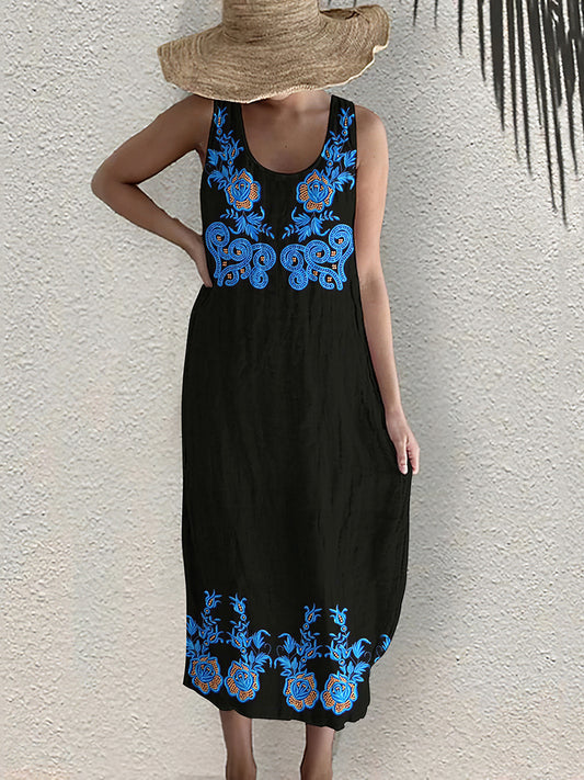 Women'S Ethnic Pattern Sleeveless Dress